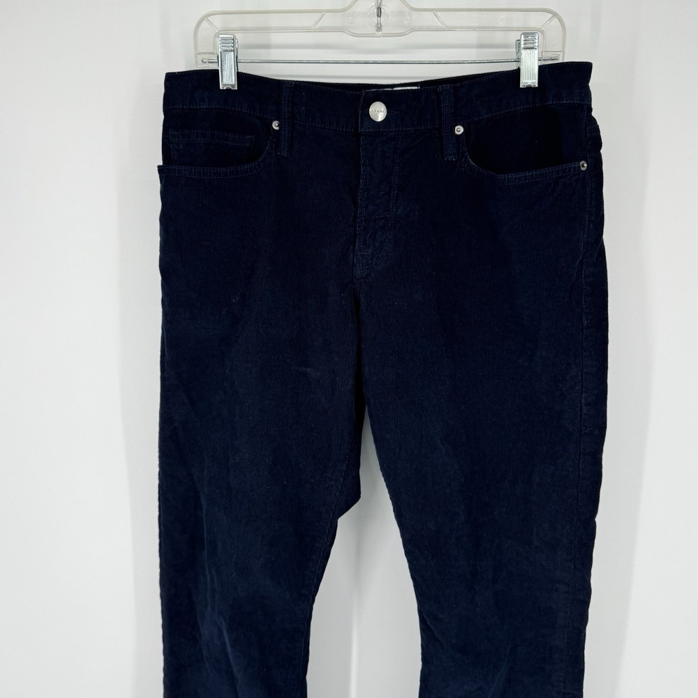 FRAME L'Homme Straight Corduroy Pants Mens 33 Navy Blue Stretch Luxury Designer - Picture 4 of 12